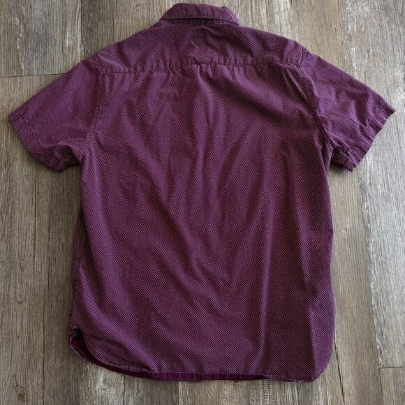 Cactus Man Men's Burgundy Button-Up Shirt w/ White Dots 100% Cotton - Picture 2 of 6